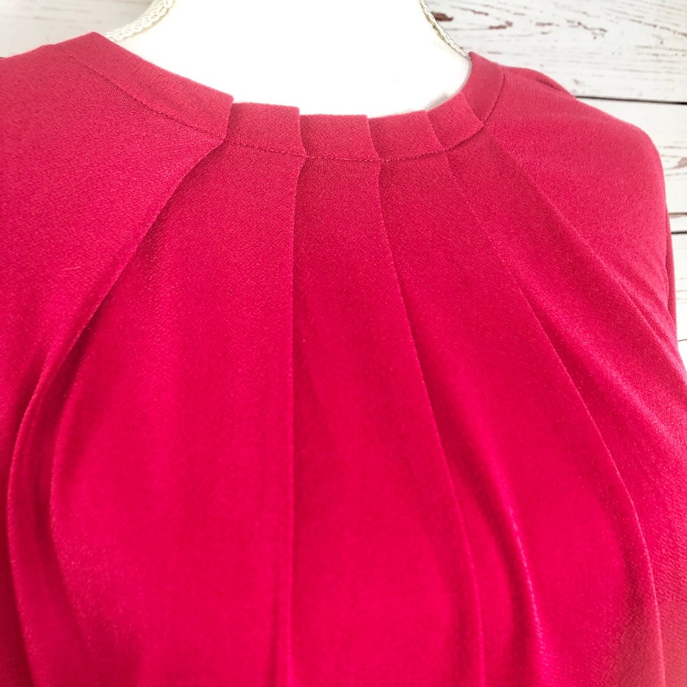 Adrianna Papell Dressy Long Sleeve Red Blouse - Picture 2 of 8